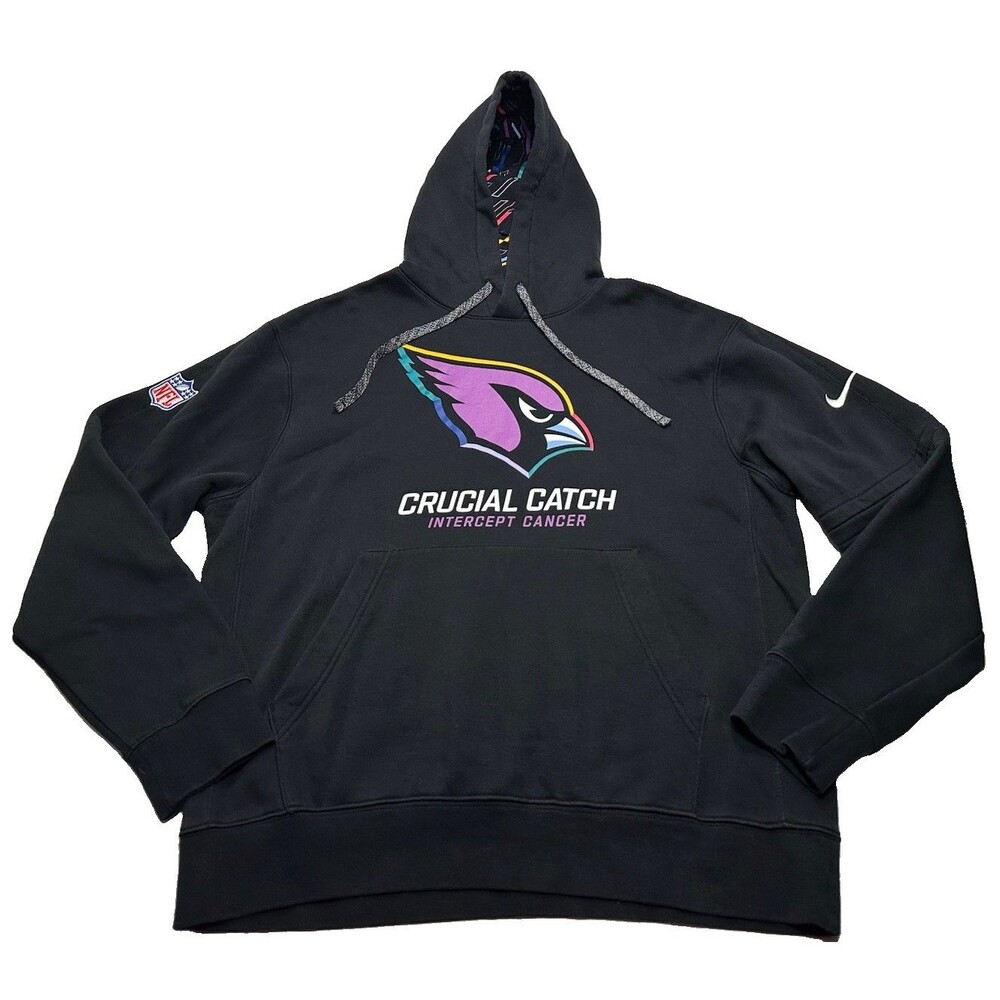 Nike NFL Arizona Cardinals Crucial Catch Team Issue Hoodie Medium Black 02G4-00A